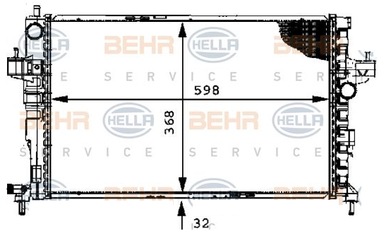 OPEL COMBO C 1.7 SU RADYATÖRÜ, BEHER MARKA,1300233