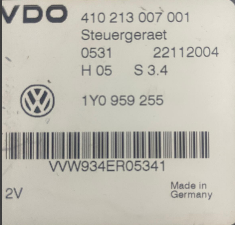 Convertible Roof Top ECU Kontrol Modülü 03-10 VW Beetle, 1Y0 959 255 C,410 213 00 001,VVW934ER05341