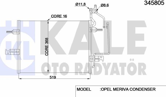 OPEL MERİVA A KİLİMA RADYATÖRÜ, 1850086