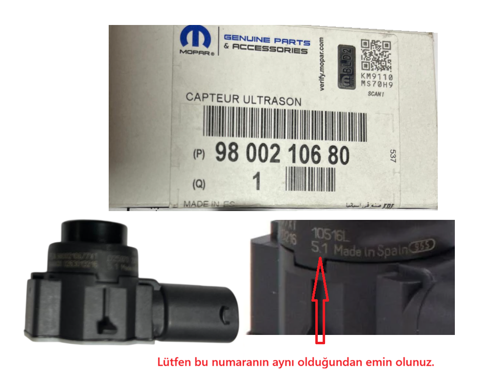 Peugeot  Park Sensörü PSA Orijinal, 9800210680