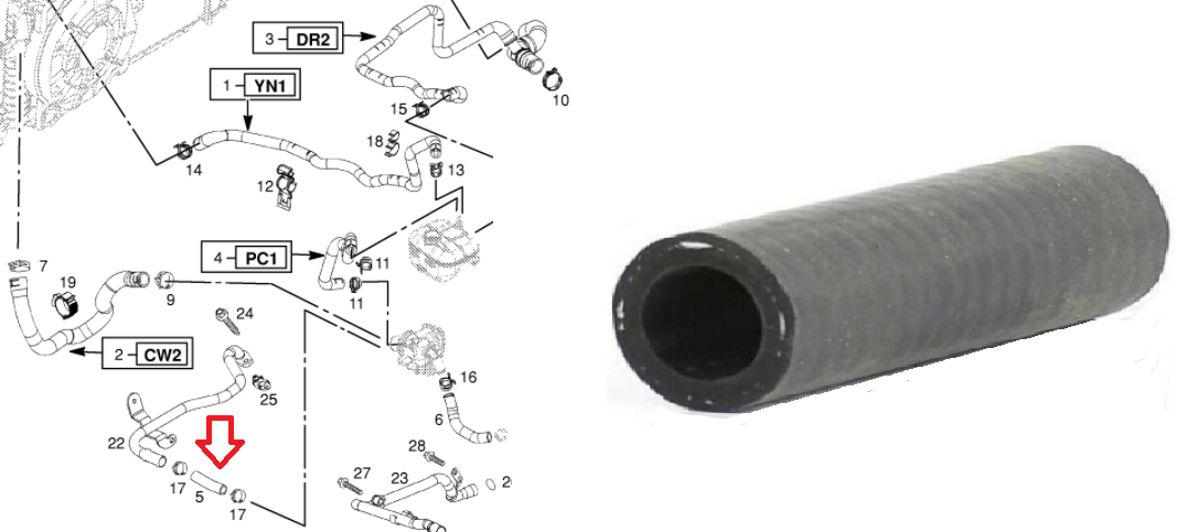 Opel Corsa C 1.3 Dizel Termostat Hortumu, 1338753